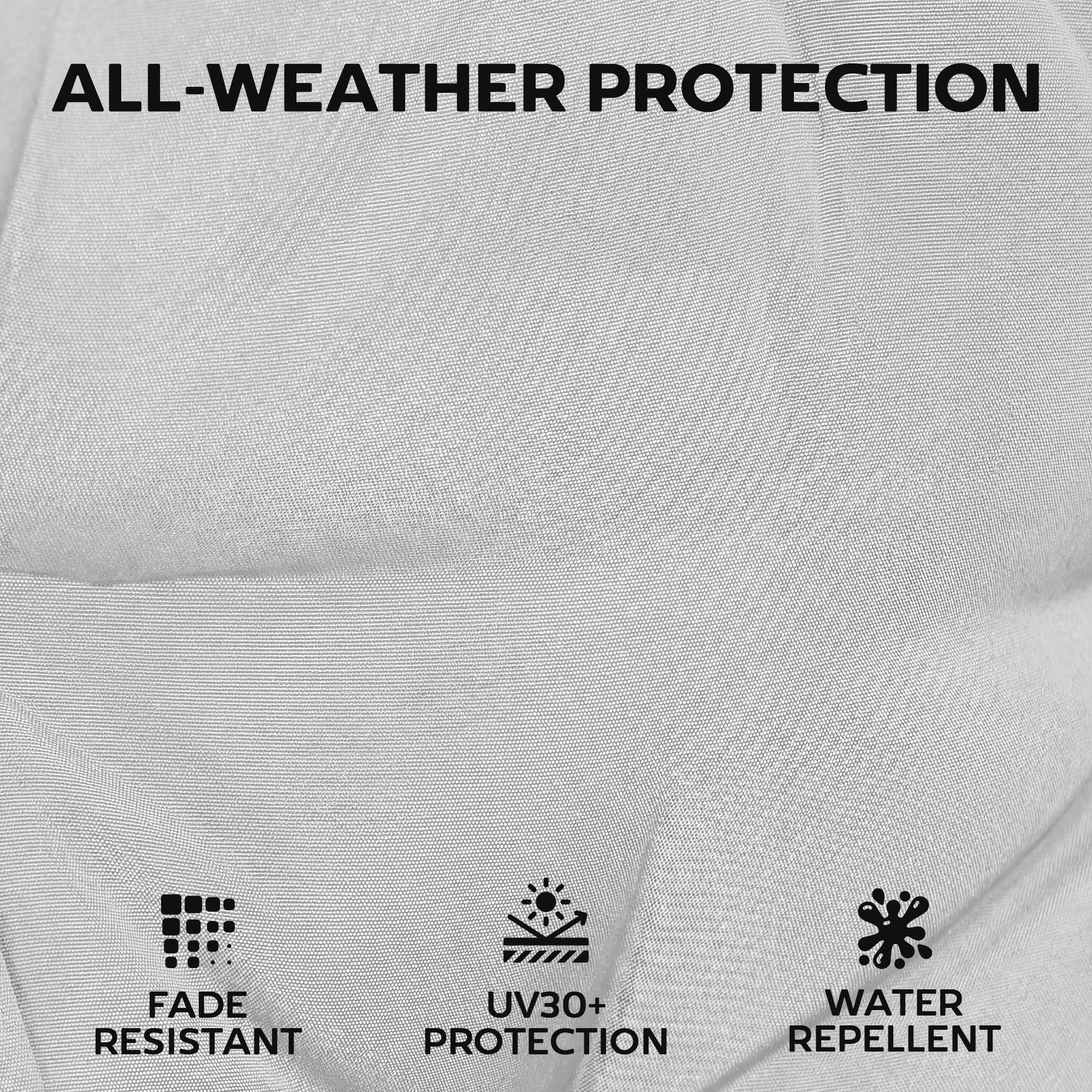 Outsunny Patio Chair Cushions Set of 4, Waterproof Non-Slip Lounge Chair Cushions, 112x53cm, Light Grey 