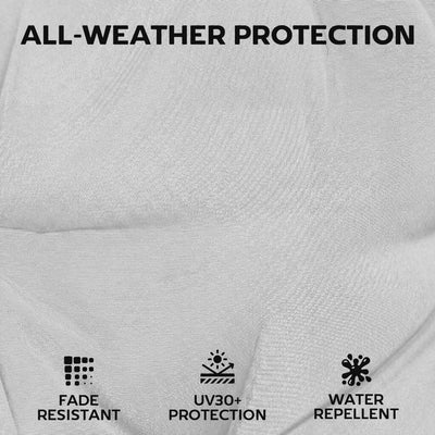 Outsunny Patio Chair Cushions Set of 4, Waterproof Non-Slip Lounge Chair Cushions, 112x53cm, Light Grey 