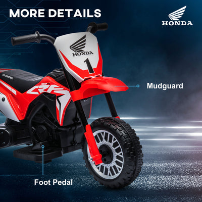 HOMCOM 6V Kids Motorbike, Three-Wheel Kids Electric Bike with Horn, Startup Sound for Ages 18-36 Months - Red 