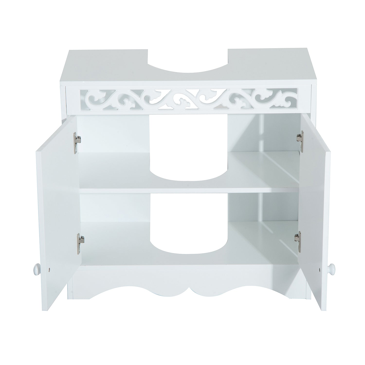HOMCOM Bathroom Under Sink Storage Cabinet 2 Door Wooden Cupboard Vanity Units 