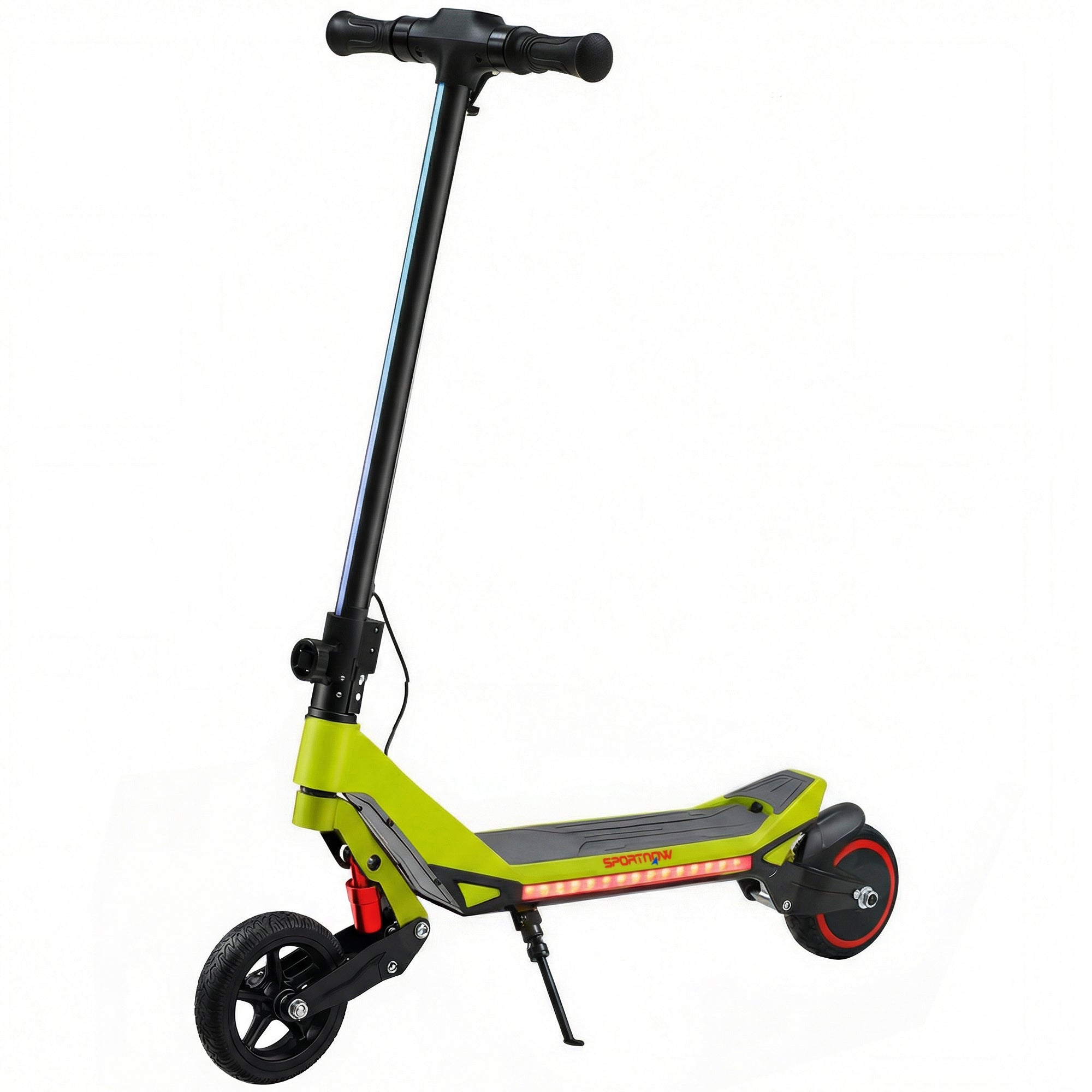 SPORTNOW Electric Scooter for Kids, Foldable E Scooter for Age Age 6+ with LED Display, RGB lights, Up to 16km/h, Green 