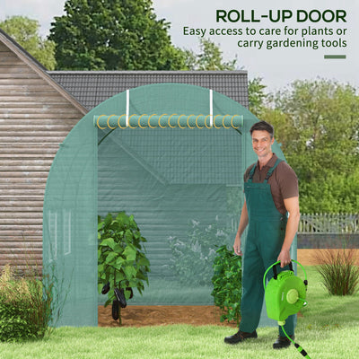 Outsunny 245 x 200cm Polytunnel Greenhouse - Green 