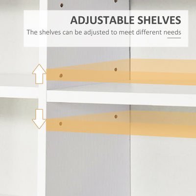 HOMCOM 33 Adjustable Compartment Storage Unit - White 