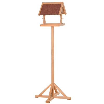 PawHut Wooden Bird Table Wild Bird Feeding Station Freestanding Feeder for Garden Outdoor 55 x 55 x 144cm 