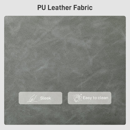 HOMCOM Faux Leather Marble-Effect Two-Seater Sofa - Grey