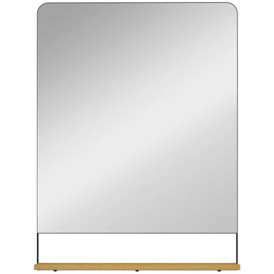 HOMCOM Wall Mirror with Wood Shelf - Black 