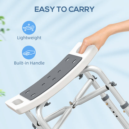 HOMCOM 44-51.5cm Aluminium Frame Shower/Bath Stool - Grey