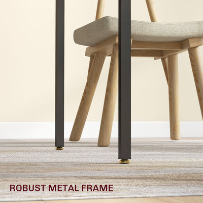 HOMCOM Four-Person Drop Leaf Dining Table - Grey 