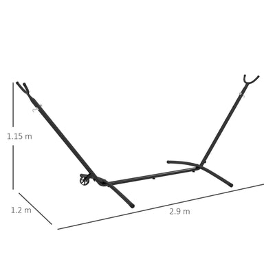 Outsunny 9.5ft Hammock Stand, Portable Hammock with Wheels, Adjustable Hammock Net Stand with Carry Bag, for String-style, Brazilian-style, Flat-style, Rope-style Hammocks, Black 
