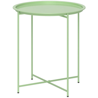 Outsunny Steel Removable Tray Top Garden Table - Green 