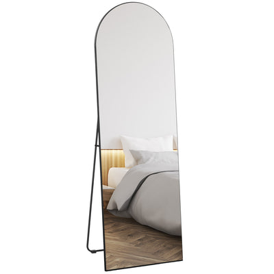 HOMCOM 150cm Arched Full Length Mirror - Black 