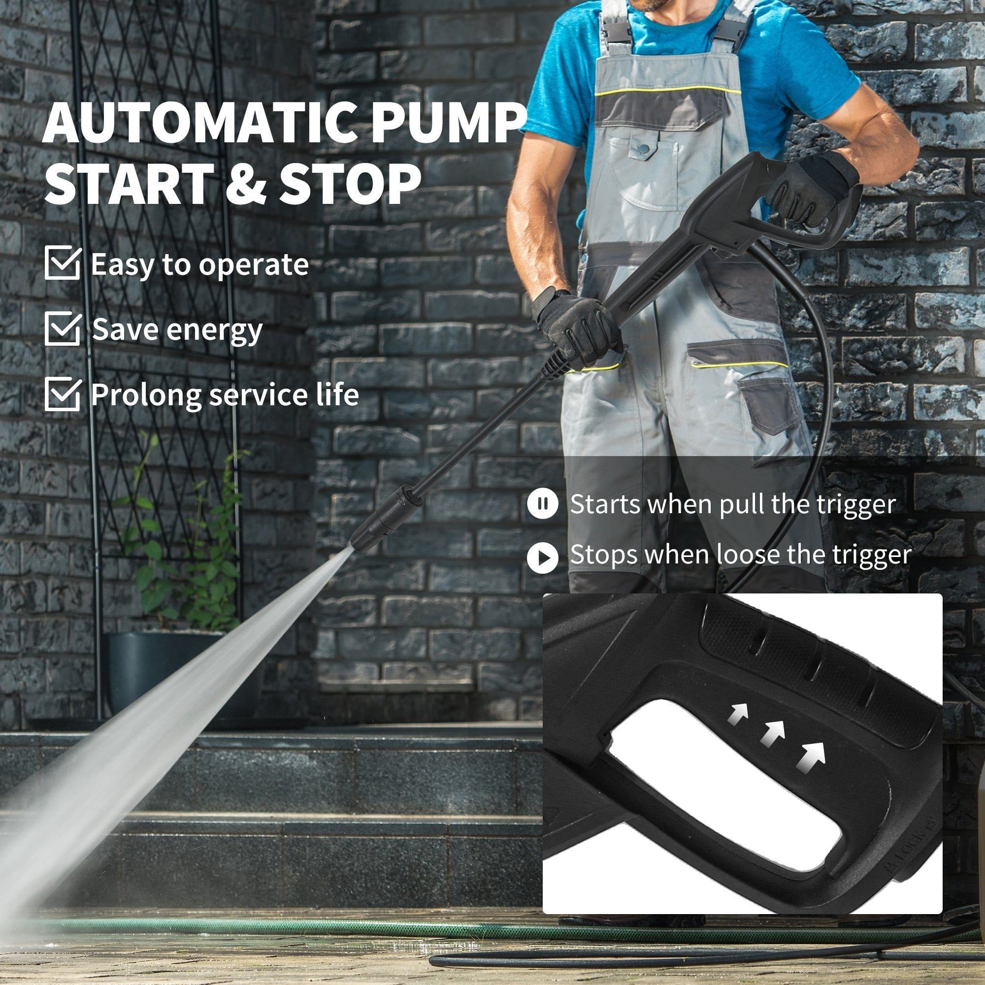 Outsunny 2200W High Pressure Washer, 170 Bar Pressure, 420 L/h Flow, Portable Electric Power Washer Jet Wash Cleaner with Adjustable Nozzle 6M Hose and Hose Reel for Home Patio Car Driveway 