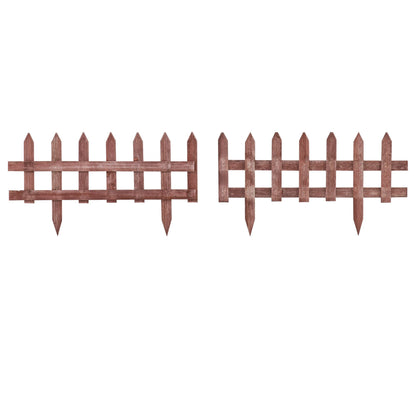Outsunny Set of 12 Wooden 60cm Garden Fence Pieces 