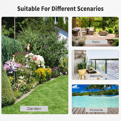 Outsunny 11kg Square Cement Parasol Base Concrete Umbrella Weight Stand Holder Patio Outdoor Garden Black 