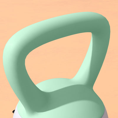 SPORTNOW 4kg/6kg/8kg/10kg Soft Kettlebell, Kettle Bell with Non-Slip Handle, for Home Gym, Strength Training, Cardio - Grey and Green 