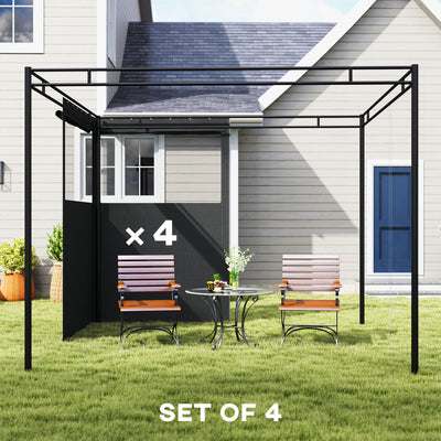 Outsunny 4 Pack Replacement Gazebo Curtains Privacy Panel for Most 3 x 3 m Gazebo, Outdoor Shelter Sidewalls, Dark Grey 