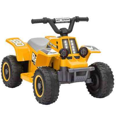 AIYAPLAY 6V Electric Quad Bike for Kids, Ride On ATV w/ Forward Backward, Headlights, for 18-36 Months, Yellow 