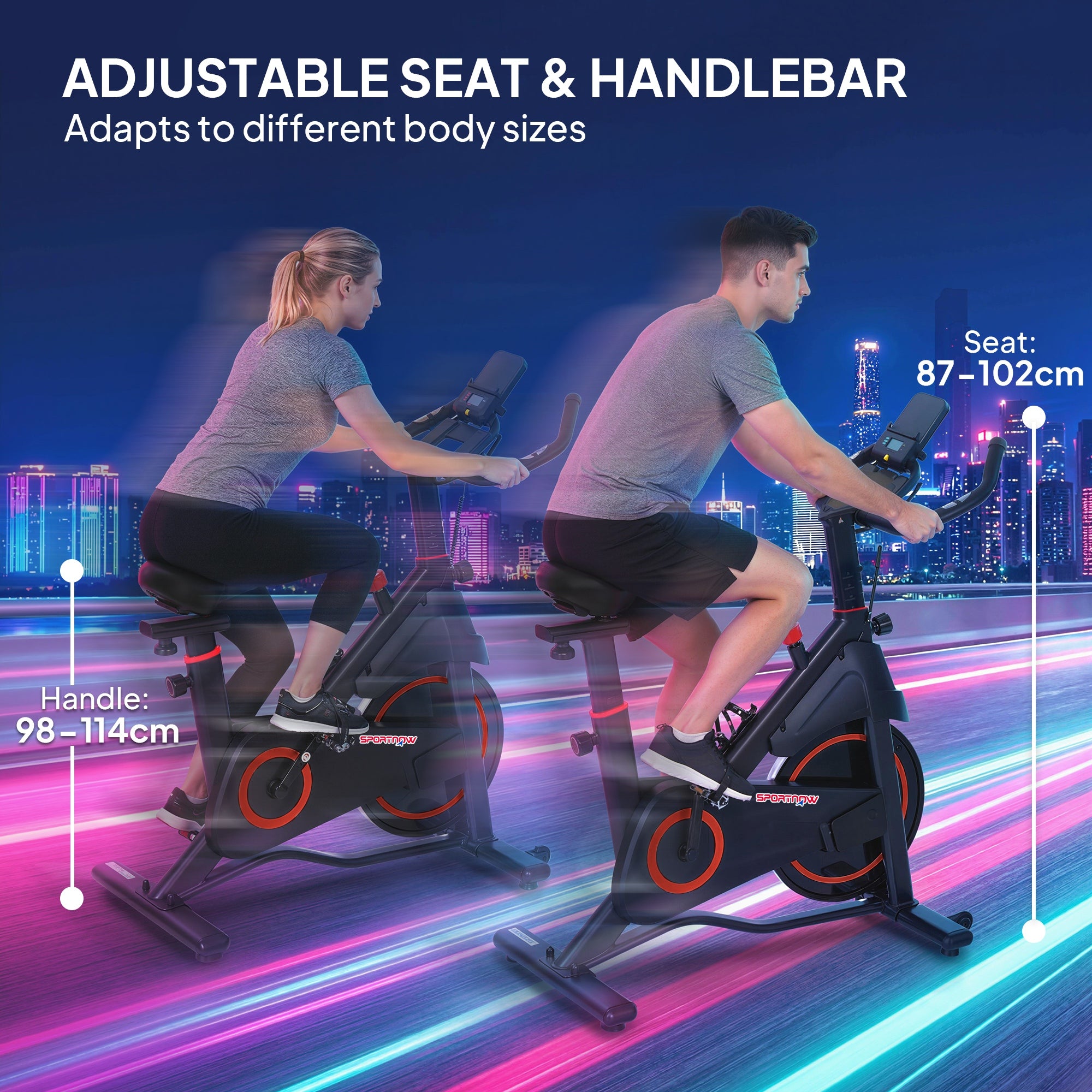 SPORTNOW Exercise Bike, Stationary Bike with Adjustable Magnetic Resistance, Indoor Cycling Equipment with LCD Display 