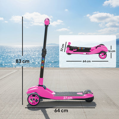 AIYAPLAY Three-Wheel Foldable Electric Scooter for Kids Aged 6-10 Years, Pink 