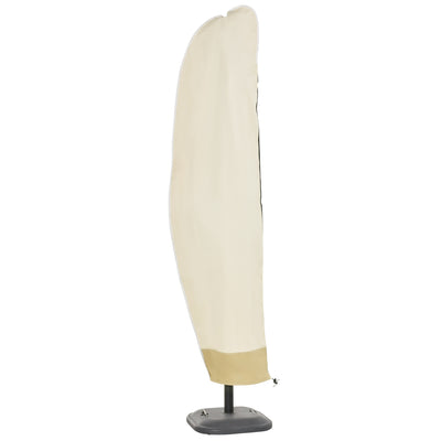 Outsunny Parasol Cover, Cantilever Umbrella Cover, Banana Umbrella Protector with Zipper for Outdoor Garden, Patio, White 
