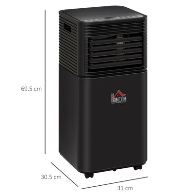 HOMCOM 8000 BTU 4-In-1 Portable Air Conditioner Unit Cooling Dehumidifying Ventilating  for Room up to 15m², with Fan, Remote, 24H Timer, Window Mount Kit, R290, A Energy Efficiency 