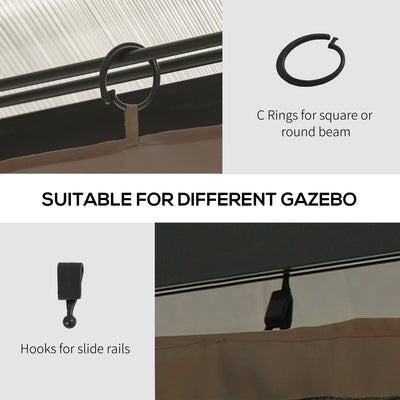 Outsunny Set of Four 3 x 4m Gazebo Replacement Walls - Dark Brown 