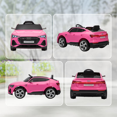 HOMCOM 12V Kids Electric Ride on, Electric Car for Kids with Parental Remote, Music, Lights, Suspension Wheels, Pink 