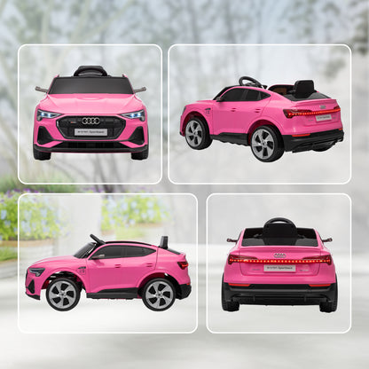 HOMCOM 12V Kids Electric Ride on, Electric Car for Kids with Parental Remote, Music, Lights, Suspension Wheels, Pink