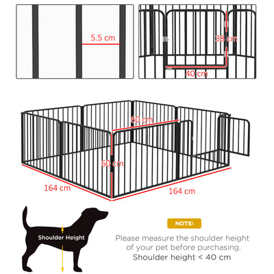PawHut 60cm 8 Panels Heavy Duty Dog Pen, Pet Playpen for Indoors, Outdoors, Small Dogs 