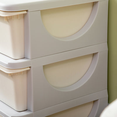HOMCOM Three-Tier Kids Storage Boxes, with Three Drawers - White 