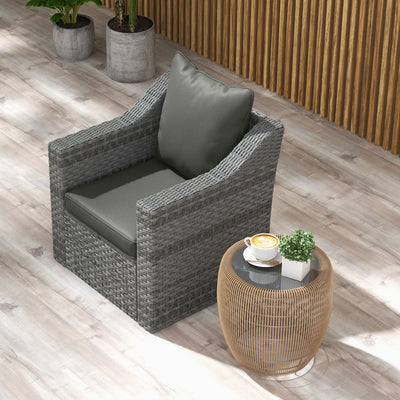 Outsunny Seat and Back Padded Cushion Set - Charcoal Grey 