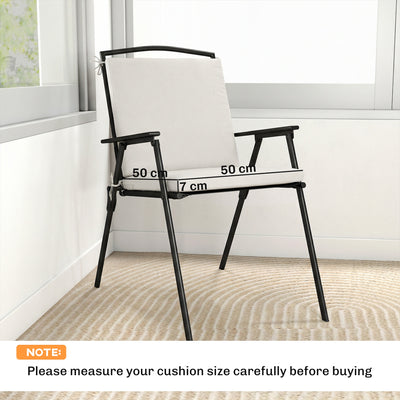 Outsunny Outdoor Seat Cushions Set of 2 with Ties, Waterproof Garden Seat Pads, Cream White 
