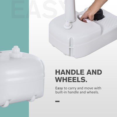 Outsunny Camping Portable Handwash Sink w/ Towel Holder & Soap Dispenser Rolling Wheels Outdoor Drainage Equipment 
