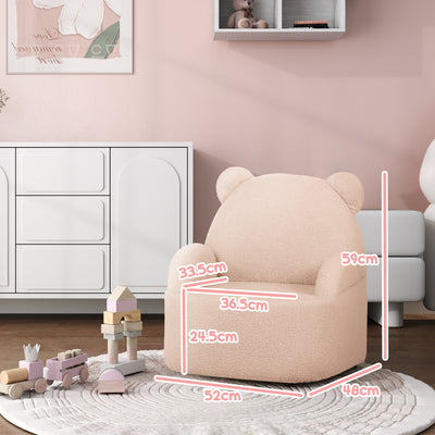 AIYAPLAY Kids Armchair, Bear Shaped Toddler Chair for Bedroom Playroom Living Room, Aged 18 Months to 3 Years - Pink 