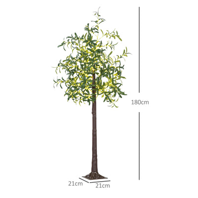 HOMCOM 300 LED Light Decorative Artificial Olive Tree - Green 