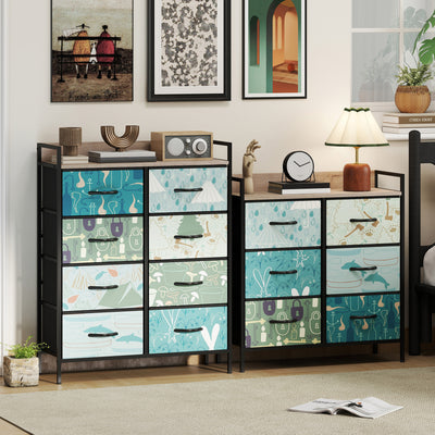 HOMCOM 6-Drawer Chest of Drawers - Blue 