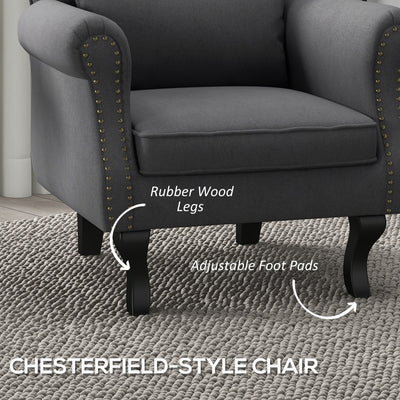 HOMCOM Chesterfield-Style Accent Chair - Grey 