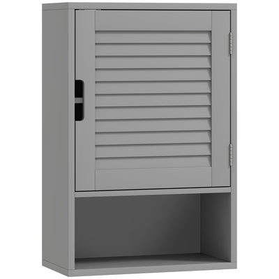 HOMCOM Bathroom Cabinet, Wall Mounted Storage Cabinet with Adjustable Shelves, 40 x 20 x 60 cm, Grey 