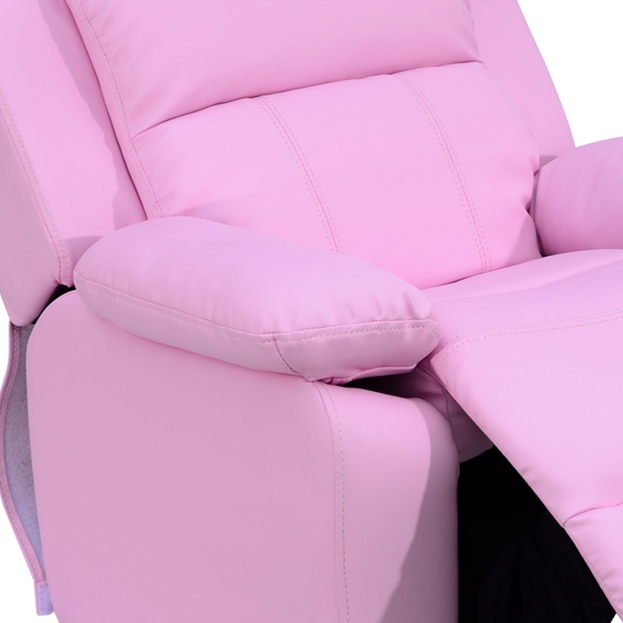 HOMCOM Kids Sofa Armchair Toddler Recliner Children's  Chair Lounger Games Chair  PU Leather w/ Storage  (Pink) 
