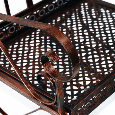 Outsunny Metal Single Chair 1 Seater Garden Outdoor Rocking Chair Vintage Style Bronze 