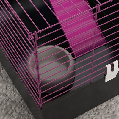 PawHut Chinchillas Small Rabbit Guinea Pig Small Animal Cage, Pet Playhouse, with Platform, Ramp, 71 x 46 x 47cm 