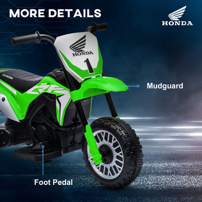 HOMCOM 6V Kids Motorbike, Three-Wheel Kids Electric Bike with Horn, Startup Sound for Ages 18-36 Months - Green 