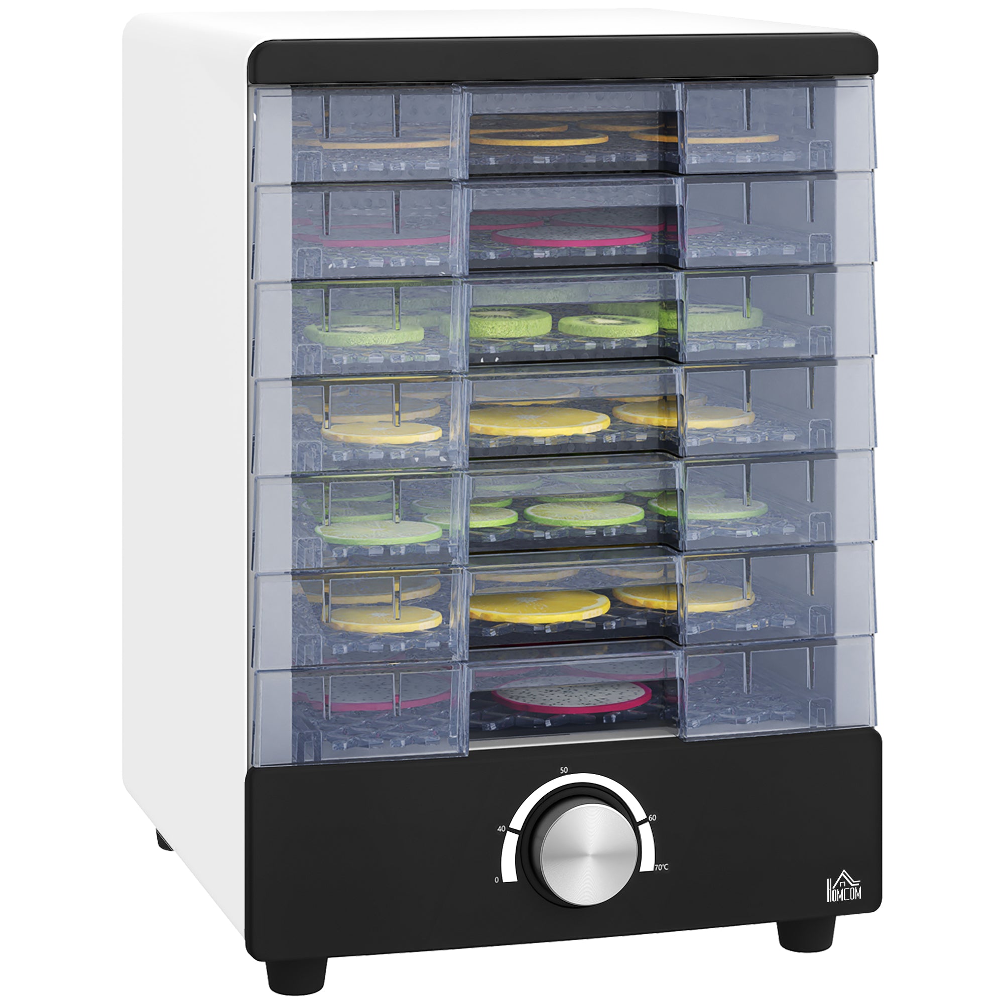 HOMCOM Seven Tray, 40-70\'c2\'b0C Food Dehydrator - White