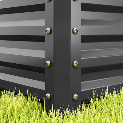 Outsunny Set of Two 110 x 50cm Steel Planter Boxes -  Light Grey 