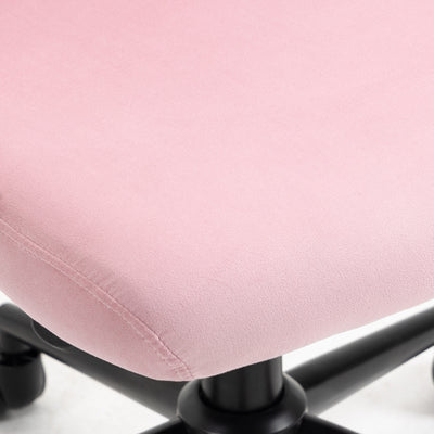 Vinsetto Velvet-Feel Armless Office Chair - Pink 