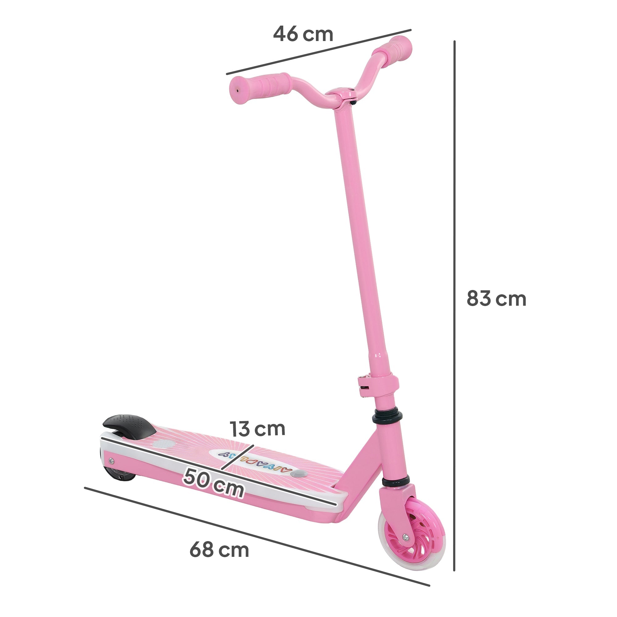 AIYAPLAY Electric Scooter for Kids Ages 4-7, with Auxiliary Rear Wheels, Flashing LED Light and Electric Brake, Kids Electric Scooter for Boys Girls, 6 KM/H & 8 KM, Pink 