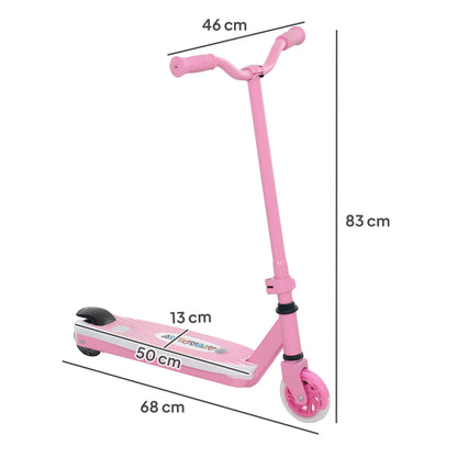 AIYAPLAY Electric Scooter for Kids Ages 4-7, with Auxiliary Rear Wheels, Flashing LED Light and Electric Brake, Kids Electric Scooter for Boys Girls, 6 KM/H & 8 KM, Pink 
