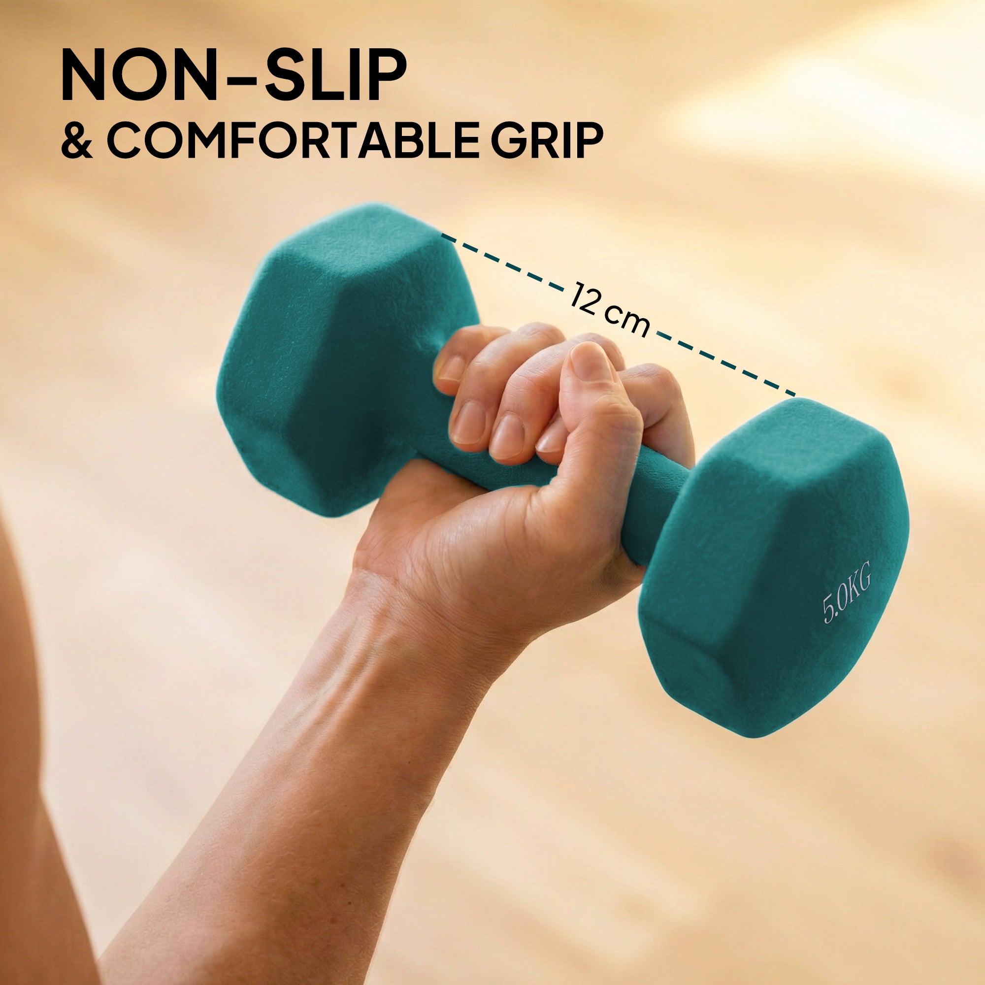 SPORTNOW Hex Dumbbells Set with Dumbbell Rack, Non Slip Hand Weights for Home Gym Strength Training, 2 x 1kg, 2 x 3kg, 2 x 5kg 