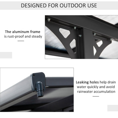 Outsunny Outdoor Patio Gazebo Pergola, Aluminum Post, 4.35 x 3 m PC Roof 
