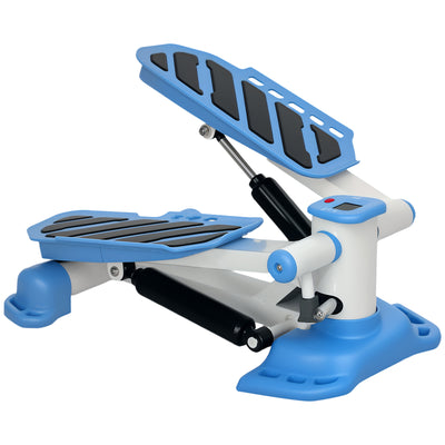 HOMCOM Portable Mini Stepper, Steppers for Exercise Workout with LCD Display Monitor, Anti-skid Foot Pedals for Home Gym Office, Blue 